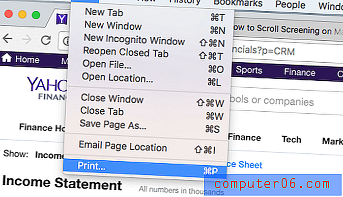 Screenshot einer gesamten Webseite unter Mac oder Windows
